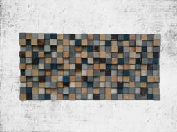 Reclaimed Wood Wall Art - Geometric Cube Mosaic - thumbnail 1