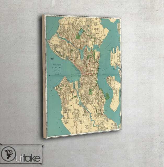 Old Map - Rand Mcnally Wall Decor Seattle - 1924, 105 - image 1