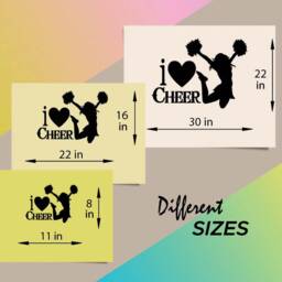 In-Style Decals Wall Vinyl Decal Home Decor Art Sticker I Love Cheer Cheerleader Jumping Girl Girls Teen Room Removable Mural Design 1800 - thumbnail 2