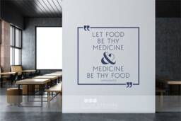 Let Food Be Thy Medicine Hippocrates Wall Decal Quote - Vinyl Kitchen Custom Home Decor - thumbnail 1