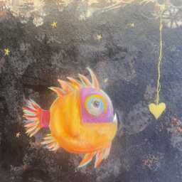 Custom Painted Canvas Rugs Fish - thumbnail 4