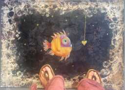 Custom Painted Canvas Rugs Fish - thumbnail 1