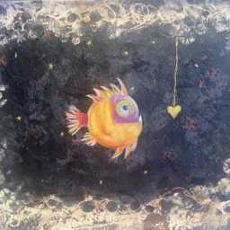 Custom Painted Canvas Rugs Fish - thumbnail 2