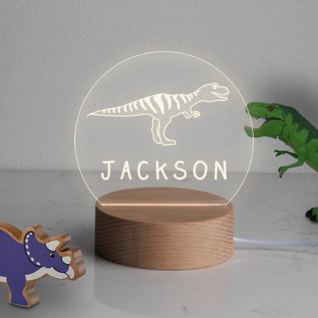 Personalised Dinosaur Stegosaurus Lamp/Night Light For Children Gifts Girls Or Boys - image 1
