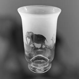 Elephant Vase Gift - 27cm Clear Crystal Glass Vase Elephant Frieze Design - thumbnail 2