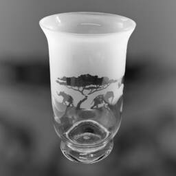 Elephant Vase Gift - 27cm Clear Crystal Glass Vase Elephant Frieze Design - thumbnail 3