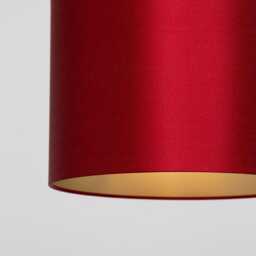 Chilli Red Satin Silk Gold Lining Lampshade - thumbnail 3