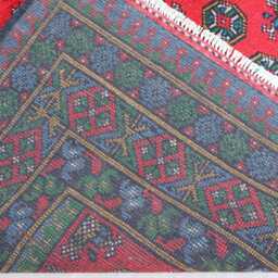 5'5x7'10 Multicolor Bukhara Rug, Afghan Hand Knotted Veg Dyes Wool Rug, Oriental Area Turkmen Tribal Rug Red Green Blue Living Room - thumbnail 4