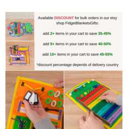Zipper Fidget Blanket Sensory Button Toy - thumbnail 4