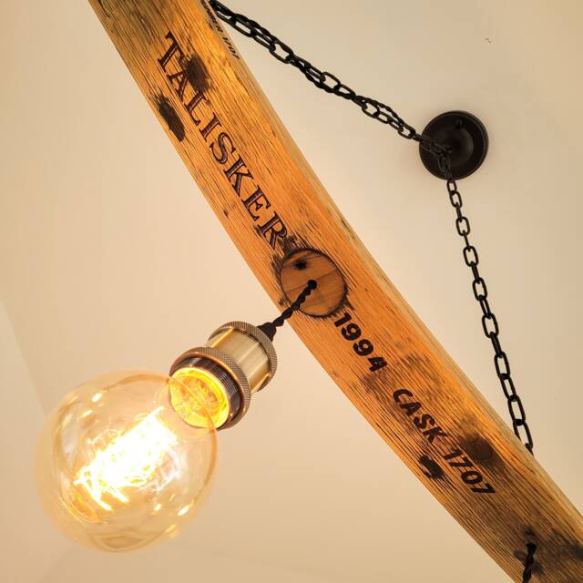 Authentic Whisky Barrel Pendant Light - Rustic Talisker Chandelier Fixture For Kitchen, Farmhouse Decor - image 1