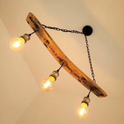 Authentic Whisky Barrel Pendant Light - Rustic Talisker Chandelier Fixture For Kitchen, Farmhouse Decor - thumbnail 2