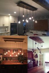 Rustic Reclaimed Wood Edison Bulb Industrial Chandelier Lights Led Lighting Country - thumbnail 1