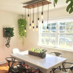 Rustic Reclaimed Wood Edison Bulb Industrial Chandelier Lights Led Lighting Country - thumbnail 2