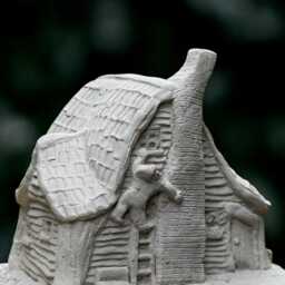 Garden Fairy House Sculpture Outdoor Statue Concrete Home Decoration Stone Ornament Front Door Figurine House Lover Gift - thumbnail 4