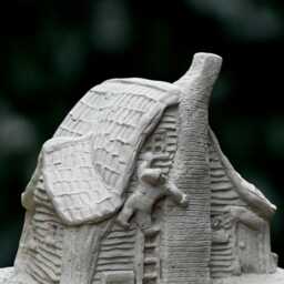 Garden Fairy House Sculpture Outdoor Statue Concrete Home Decoration Stone Ornament Front Door Figurine House Lover Gift - thumbnail 3