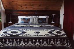 Handmade Reversible Alpaca Wool Blanket, Southwest Aztec Design