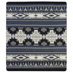 Handmade Reversible Alpaca Wool Blanket, Southwest Aztec Design - thumbnail 3