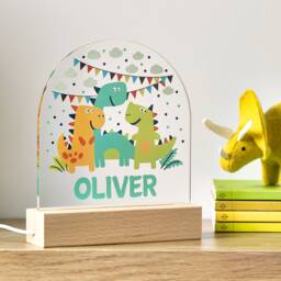 Personalised Dinosaur Night Light - Childrens Led Lamp