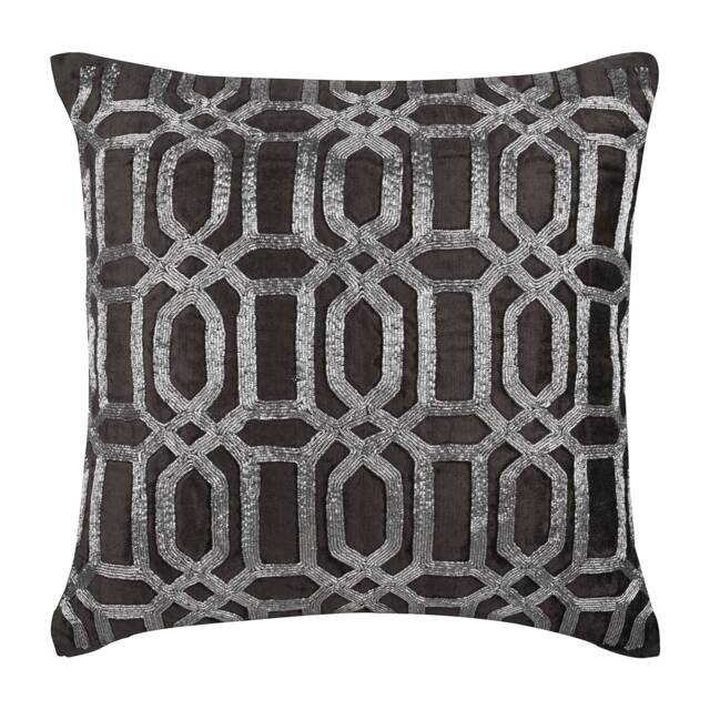 "Velvet Charcoal Gray Cushions 16""x16" - image 1