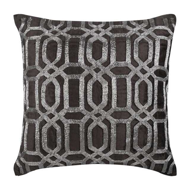 "Velvet Charcoal Gray Cushions 16""x16" - image 1