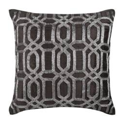 "Velvet Charcoal Gray Cushions 16""x16" - thumbnail 1