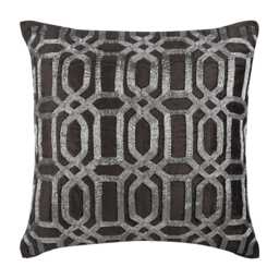 "Velvet Charcoal Gray Cushions 16""x16"
