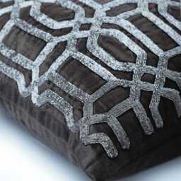 "Velvet Charcoal Gray Cushions 16""x16" - thumbnail 2
