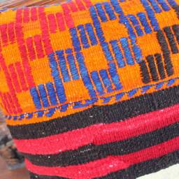 Vintage Kilim Pillow Cover Handwoven Wool, Tribal Stripe Design - 16x24 In - thumbnail 2
