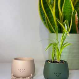 Happy Face Yoga Planter Lover Plant Pot, Zen Home Decor - Fun Modern - thumbnail 2