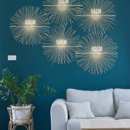 Woven Bamboo Wall Decor Set - Large Rattan Sunburst Design - thumbnail 4