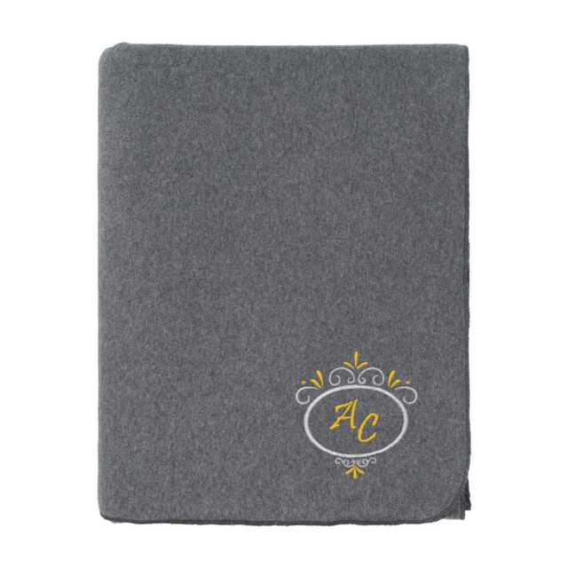 Gray Fleece Blanket - Personalized Deluxe Embroidery - image 1