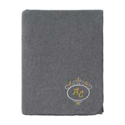 Gray Fleece Blanket - Personalized Deluxe Embroidery - thumbnail 1