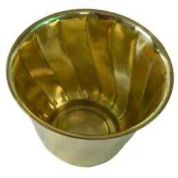 Brass Planter Sets - Golden Container Swirl Pattern Flower Pot - Set Of 2 Pc - thumbnail 3