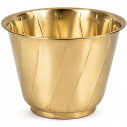 Brass Planter Set Of 2 - Golden Metal Containers With Swirl Pattern Decorative Flower Pots For Home, Balcony & Office D??cor - thumbnail 3
