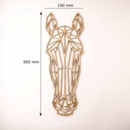 Geometric Horse Wall Art Laser Cut Veneer Animal Hanging - thumbnail 2