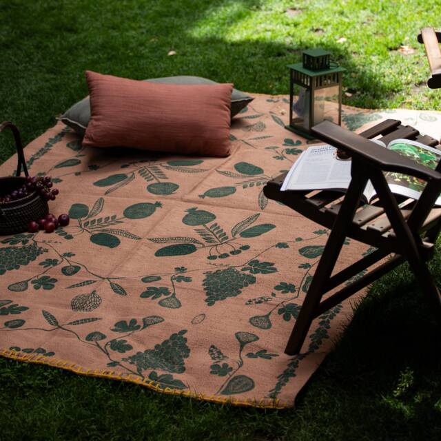 Beige Floral Flatwoven Cotton Kilim Rug - Manual Screen-Printed Living Kids Room Aesthetic Colorful Soft Low Pile Washable 3x5 5x7 - image 1