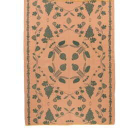 Beige Floral Flatwoven Cotton Kilim Rug - Manual Screen-Printed Living Kids Room Aesthetic Colorful Soft Low Pile Washable 3x5 5x7 - thumbnail 4