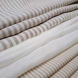 Linen/Natural Stripe Roman Blind Fabric Sample - thumbnail 3
