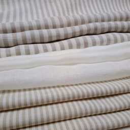 Linen/Natural Stripe Roman Blind Fabric Sample - thumbnail 4