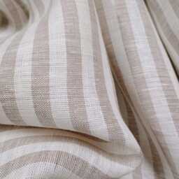 Linen/Natural Stripe Roman Blind Fabric Sample - thumbnail 2
