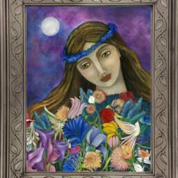 Greek Goddess Demeter Art On Canvas, Encourager & Of Harvest , Altar Art, Sacred Feminine, Divine Red Thread - thumbnail 3