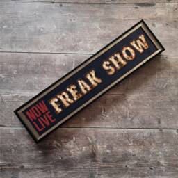 Freak Show Framed Metal Print Vintage Circus Style Bar Sign - thumbnail 1