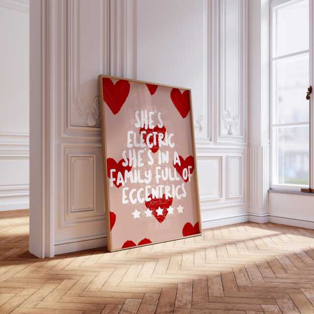 She's Electric Oasis Print, Oasis, Wonderwall Print, Song Lyrics, Definitely Maybe - image 1