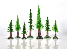 Hand Sculpted Glass Redwood Tree Coastal Forest Sculpture - thumbnail 1