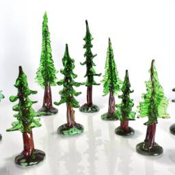 Hand Sculpted Glass Redwood Tree Coastal Forest Sculpture - thumbnail 2