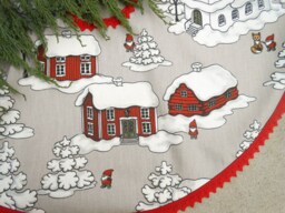 Christmas Tree Skirt Winter Fabric Xmas Home Decors Holiday Decor Swedish Ornament - thumbnail 1