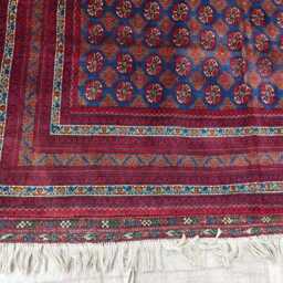 Handmade Mawrai Gul Afghan Rug Vintage Geometric Wool Rug - 6.11x4.10 Ft - thumbnail 3