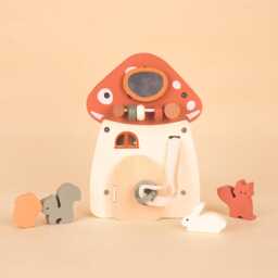 Custom Wooden Mushroom Activity Cube Montessori Baby Toy - thumbnail 3