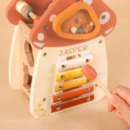 Custom Wooden Mushroom Activity Cube Montessori Baby Toy - thumbnail 2