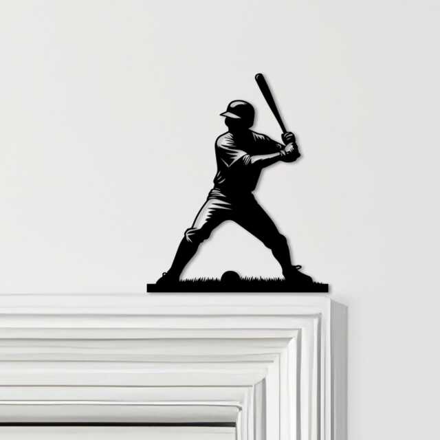 Door Topper Baseball Player Stance Various Colours Top Of Decorative Sign - Novelty Wall Decor, Frame Art, Art - image 1
